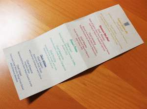 The menu from an episode of Top Chef shot in San Diego at Juniper and Ivy for the Bravo TV show's 2015/16 season